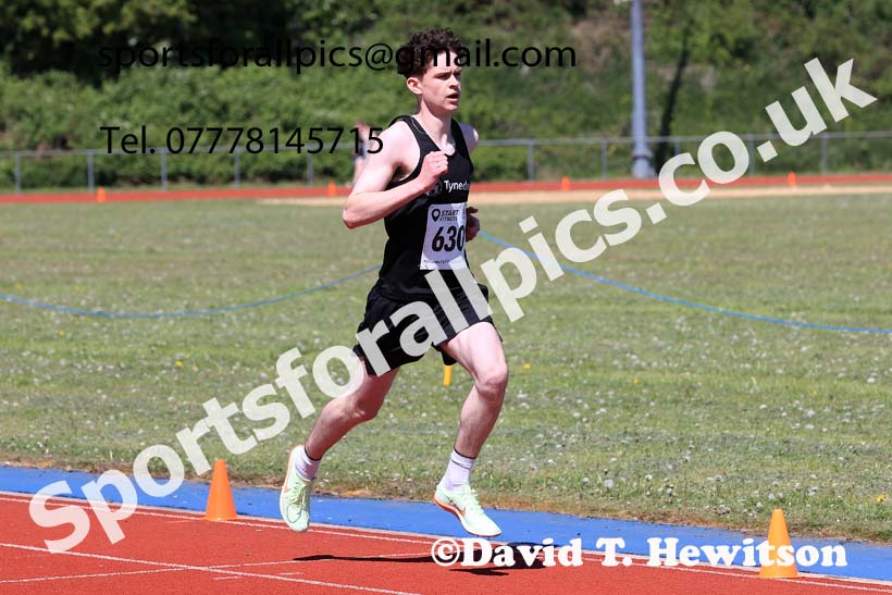 Mens under-20s 1500 metres 2025 North Eastern Track and Field Champs., Shildon, County Durham. Photo: David T. Hewitson/Sports for All Pics